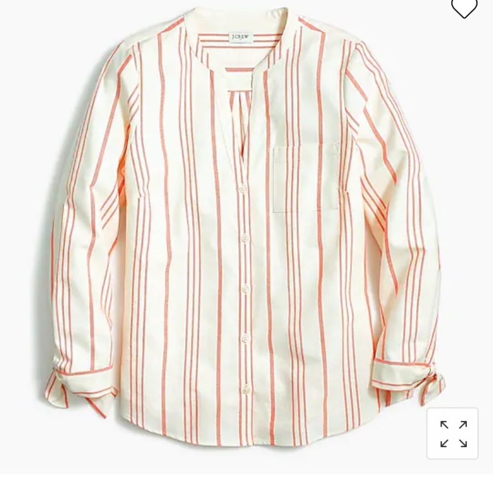 Button-up striped shirt with sleeve ties